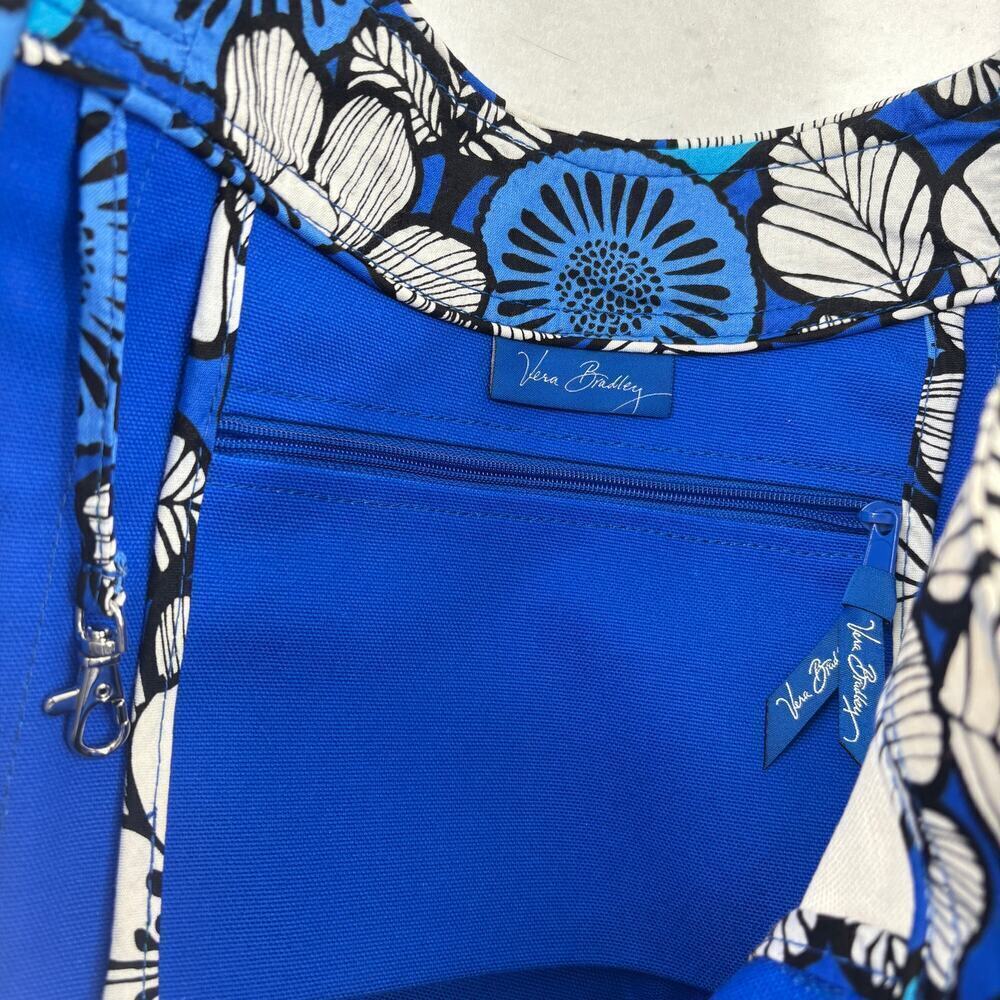 Vera Bradley Tote Blue Bayou Large Open Top Shoulder Bag Beach Travel Weekend - Picture 7 of 12
